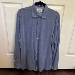 Ted Baker Patterned Blue Button Down Shirt